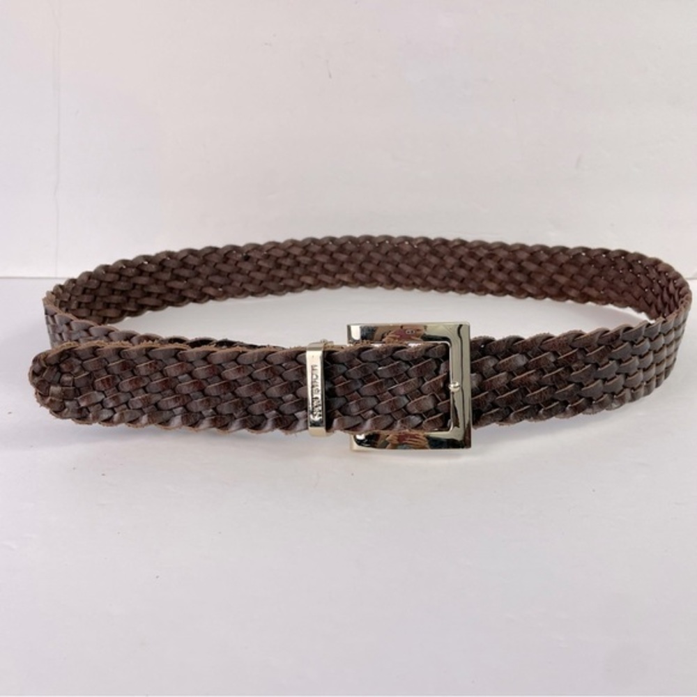 Michael Kors Brown Leather Braided Belt‎